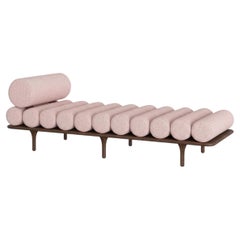 Tacchini Italia "Five to Nine" Tuna 06 Pink and Walnut Daybed by Studiopepe