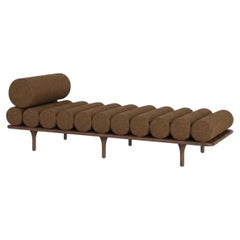 Tacchini Italia "Five to Nine" Zurah 2 Linen and Walnut Daybed by Studiopepe