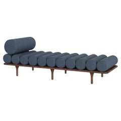 Tacchini Italia "Five to Nine" Eboni 07 Fabric and Walnut Daybed by Studiopepe