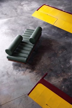 Tacchini Five to Nine Daybed and Sofa Vis-à-vis by Studiopepe - Olive leather