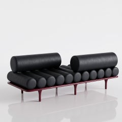 Tacchini Five to Nine Daybed with Vis-à-vis Backrests Studiopepe Red - Leather