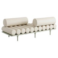 Diván y sofá Vis-à-vis «Five to Nine» de Tacchini, diseño de Studiopepe, en piel - Verde