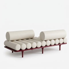 Tacchini Five to Nine Daybed and Sofa with Vis-à-vis by Studiopepe Leather - Red
