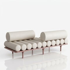 Tacchini "Five to Nine" Daybed and Sofa with Vis-à-vis Studiopepe Leather-Pink