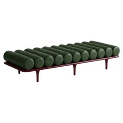 Tacchini "Five to Nine" Daybed / Bench by Studiopepe Leather Green - Red Base