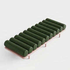 Tacchini "Five to Nine" Daybed - Bench by Studiopepe Leather Green - Pink Base