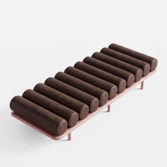 Tacchini "Five to Nine" Daybed - Bench by Studiopepe Leather Brown - Pink Base
