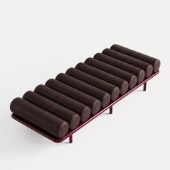 Tacchini "Five to Nine" Daybed - Bench by Studiopepe Leather Brown - Red Base