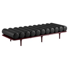 Tacchini "Five to Nine" Daybed - Bench by Studiopepe Leather Black - Red Base
