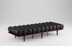 Tacchini "Five to Nine" Daybed - Bench by Studiopepe Leather Black - Red Base