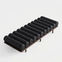 Tacchini "Five to Nine" Daybed - Bench by Studiopepe Leather Black - Brown Base