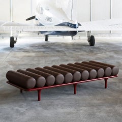 Tacchini "Five to Nine" Daybed - Bench by Studiopepe Leather Brown - Red Base