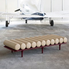 Tacchini "Five to Nine" Daybed - Bench by Studiopepe Leather Beige - Red Base