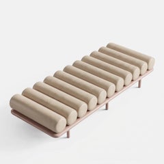 Tacchini "Five to Nine" Daybed - Bench by Studiopepe Leather Beige - Pink Base