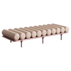 Tacchini "Five to Nine" Daybed - Bench by Studiopepe Leather Beige - Pink Base