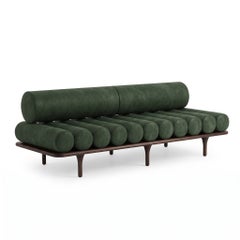 Lettino Tacchini Five to Nine - Panca - Divano di Studiopepe in pelle verde - Marrone