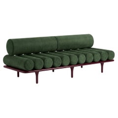 Tacchini Five to Nine Daybed - Bench - Sofa by Studiopepe Green Leather - Red