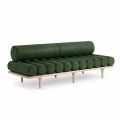 Tacchini Five to Nine Daybed - Bench - Sofa by Studiopepe Green Leather - Pink