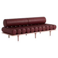 Tacchini Five to Nine Daybed - Bench - Sofa by Studiopepe Red Leather - Pink
