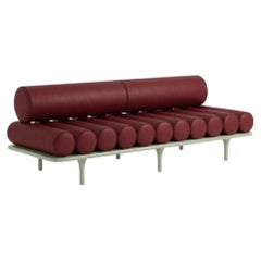 Tacchini Five to Nine Daybed - Bench - Sofa by Studiopepe Red Leather - Green