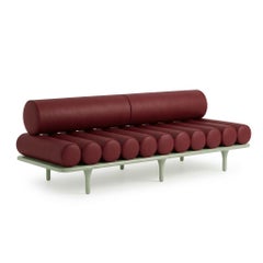 Tacchini Five to Nine Daybed - Bench - Sofa by Studiopepe Red Leather - Green