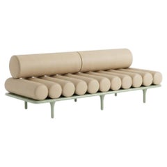 Tacchini Five to Nine Daybed - Bench - Sofa by Studiopepe Beige Leather - Green