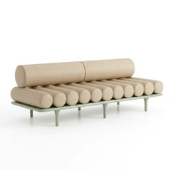 Tacchini Five to Nine Daybed - Bench - Sofa by Studiopepe Beige Leather - Green