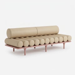 Tacchini Five to Nine Daybed - Bench - Sofa by Studiopepe Beige Leather - Pink