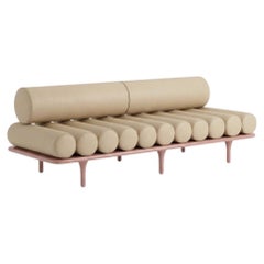 Tacchini Five to Nine Daybed - Bench - Sofa by Studiopepe Beige Leather - Pink