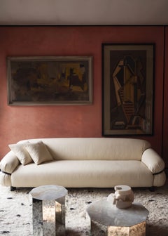 Canapé « Sesann » de Gianfranco Frattini pour Tacchini, en cuir et métal noir, années 1970