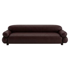 Gianfranco Frattini for Tacchini "Sesann" Sofa in Leather Zareen - Black Metal