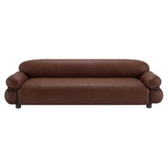 Gianfranco Frattini für Tacchini: Sofa „Sesann“ aus Anilina-Leder – schwarzes Metallgestell