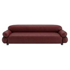 Gianfranco Frattini for Tacchini "Sesann" Sofa in Leather Red / Black