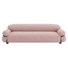 Gianfranco Frattini for Tacchini "Sesann" Italian Sofa in Pink fabric / Black