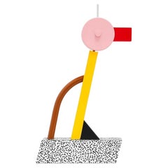 Ettore Sottsass Memphis Milano Tahiti Tischlampe mit „Bacterio“-Muster und in Rosa