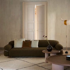 Gianfranco Frattini for Tacchini "Sesann" Italian Luxury Sofa in Brown / Chrome