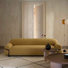 Gianfranco Frattini for Tacchini "Sesann" Italian Luxury Sofa in Yellow / Black