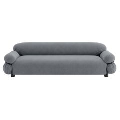 Gianfranco Frattini for Tacchini "Sesann" Italian Luxury Sofa in Grey / Black