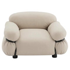 Gianfranco Frattini for Tacchini "Sesann" Armchair in Leather Beige / Black