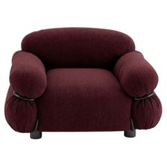 Fauteuil « Sesann » de Gianfranco Frattini pour Tacchini, en tissu rouge / noir