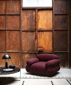 Fauteuil « Sesann » de Gianfranco Frattini pour Tacchini, en tissu rouge / noir