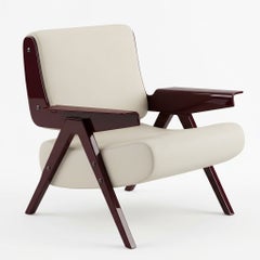 Lina Armchair — Gianfranco Frattini for Tacchini - Luxury leather Armchair - Red