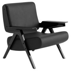 Lina Armchair — Gianfranco Frattini for Tacchini - Black Leather Armchair