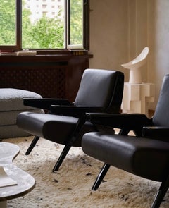 Lina Armchair — Gianfranco Frattini for Tacchini - Black Leather Armchair