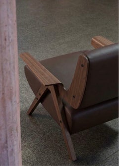 Lina Armchair — Gianfranco Frattini for Tacchini - Brown Leather Armchair Walnut