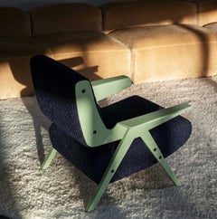 Fauteuil Lina — Gianfranco Frattini pour Tacchini - Fauteuil en tissu bleu - Vert