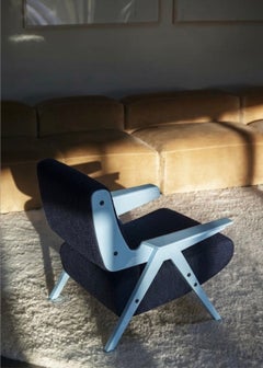 Lina Armchair — Gianfranco Frattini for Tacchini - Blue fabric Armchair - Blue