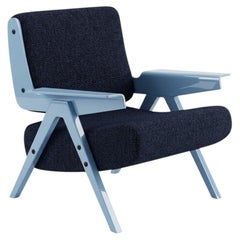 Lina Armchair — Gianfranco Frattini for Tacchini - Blue fabric Armchair - Blue