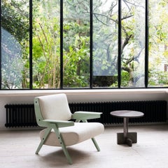 Fauteuil Lina — Gianfranco Frattini pour Tacchini - Fauteuil en tissu blanc - Vert