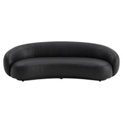 Jonas Wagell for Tacchini "Julep" Italian Luxury Curved Sofa in Black Leather